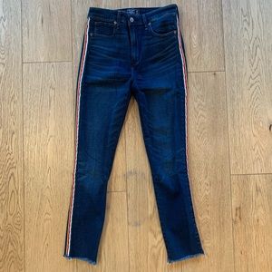 Abercrombie + Fitch Simone High Rise Stripe Jeans